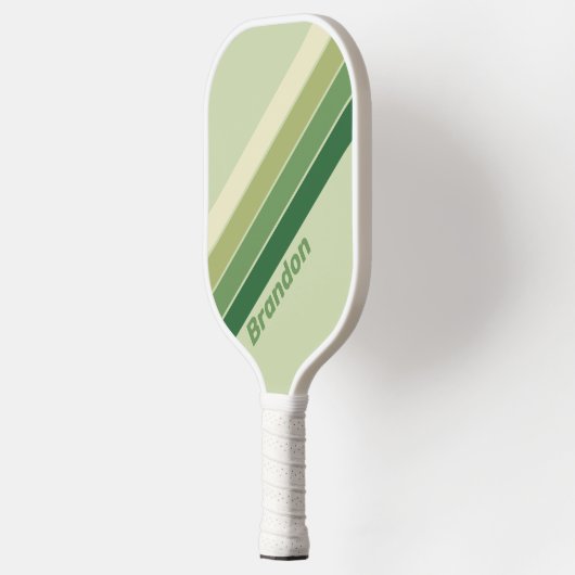 Retro Moss Regenboog met Naam Pickleball Paddle (Links)