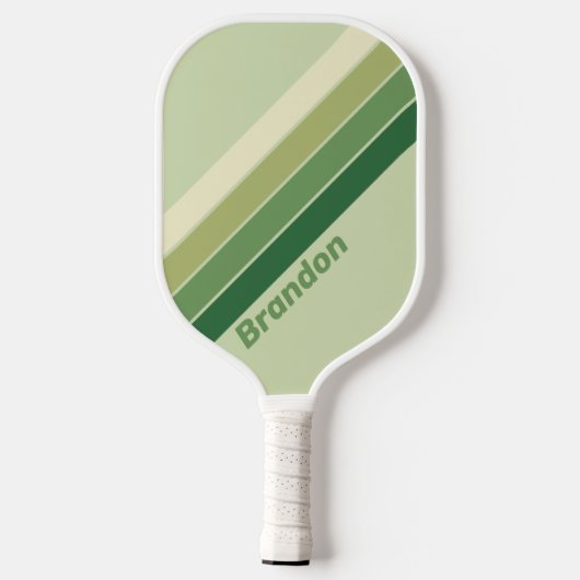 Retro Moss Regenboog met Naam Pickleball Paddle (Achterkant)