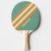 Retro Moss Stripes met naam Tafeltennisbatje (Voorkant)