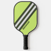 Retro Moss Vervagen Strepen met Naam Pickleball Paddle (Voorkant)