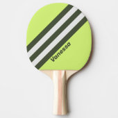 Retro Moss Vervagen Strepen met Naam Tafeltennisbatje (Voorkant)