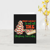 Retro Most Likely To Eat All The Christmas Tree Ca Kaart (Gele Bloem)