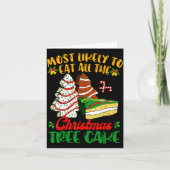 Retro Most Likely To Eat All The Christmas Tree Ca Kaart (Voorkant)