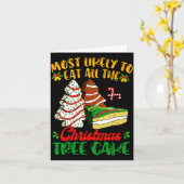 Retro Most Likely To Eat All The Christmas Tree Ca Kaart (Gele Bloem)