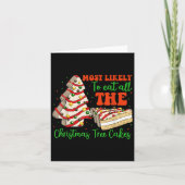 Retro Most Likely To Eat All The Christmas Tree Ca Kaart (Voorkant)