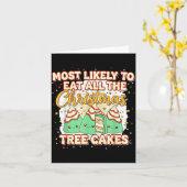 Retro Most Likely To Eat All The Christmas Tree Ca Kaart (Gele Bloem)