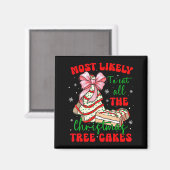 Retro Most Likely To Eat All The Christmas Tree Ca Magneet (Voorkant / Achterkant)