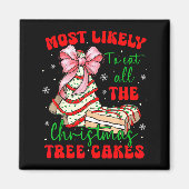 Retro Most Likely To Eat All The Christmas Tree Ca Magneet (Voorkant)