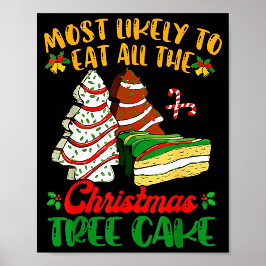 Retro Most Likely To Eat All The Christmas Tree Ca Poster (Voorkant)