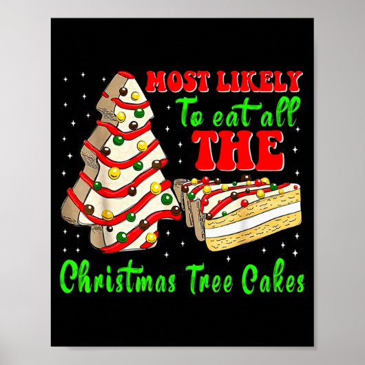 Retro Most Likely To Eat All The Christmas Tree Ca Poster (Voorkant)