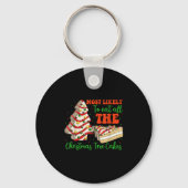 Retro Most Likely To Eat All The Christmas Tree Ca Sleutelhanger (Voorkant)