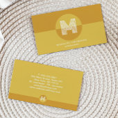 Retro Mosterd Geometrisch Modern Monogram Visitekaartje