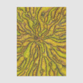 Retro Mosterd Groovy Psychodelische Abstracte Patr Tissuepapier (Voorkant)