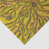 Retro Mosterd Groovy Psychodelische Abstracte Patr Tissuepapier (Detail)
