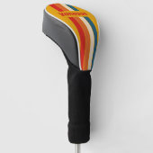 Retro Mosterd Speld Streep met Naam Golfheadcover (Schuin)