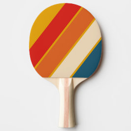 Retro Mosterd Vet Gestreepte Tafeltennisbatje