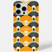 Retro Mosterd Zwart Patroon Gepersonaliseerd Case-Mate iPhone Case (Achterkant)