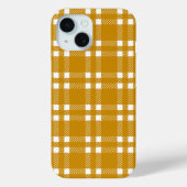 Retro mosterdgeel en witte texturering in een geru Case-Mate iPhone case (Achterkant)