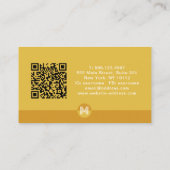Retro Mosterdgeel Geometrisch Monogram QR Code Visitekaartje (Achterkant)