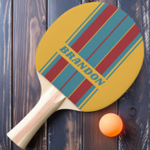 Retro Mosterdzaad Bord Strepen met Naam