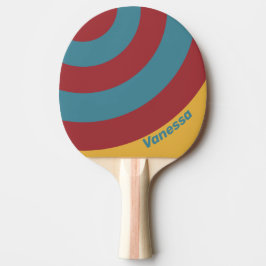 Retro Mosterdzaad Cirkel Streep met Naam Tafeltennisbatje