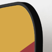 Retro Mosterdzaad Overdwars Gestreepd met Naam Pickleball Paddle (Links Detail)