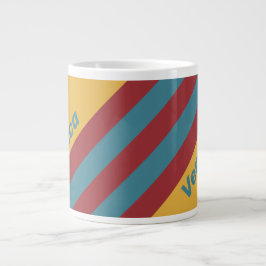 Retro Mosterdzaad Strepen met Naam Grote Koffiekop