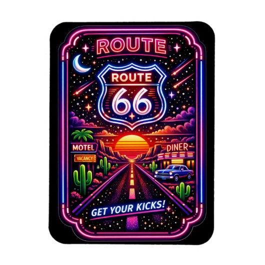 Retro Motel Diner Reis Cadeau Magneet (Verticaal)