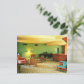 Retro Motel Lobby, Athens, GA Vintage Briefkaart (Staand voorkant)