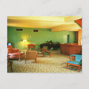 Retro Motel Lobby, Athens, GA Vintage Briefkaart
