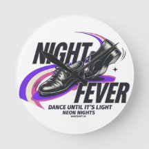 Retro Motel Wandklok Night Fever