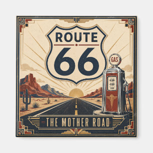 Retro Mother Road Woestijn Souvenir Cadeau Magneet