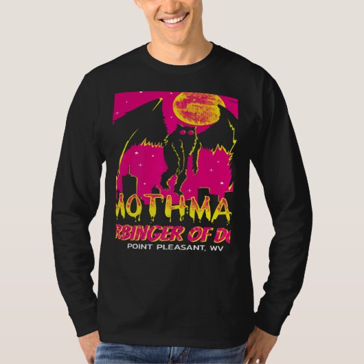 Retro Mothman Harbinger of Doom Legends Cryptid Cr T-shirt (Voorkant)