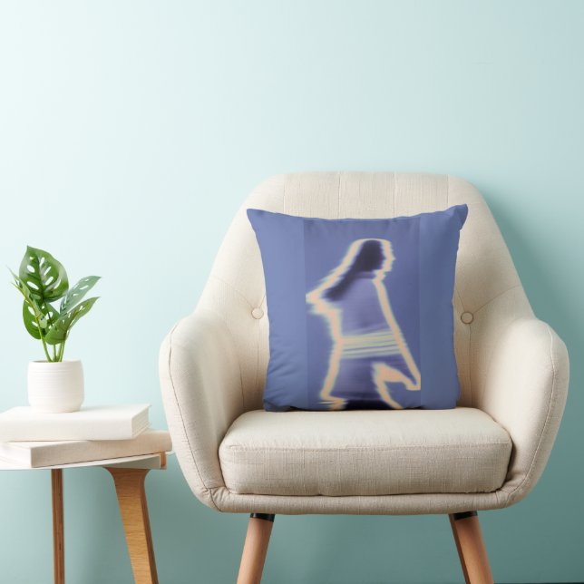 Retro Motion Blur Silhouette Abstract Worpillow Kussen (Stoel)