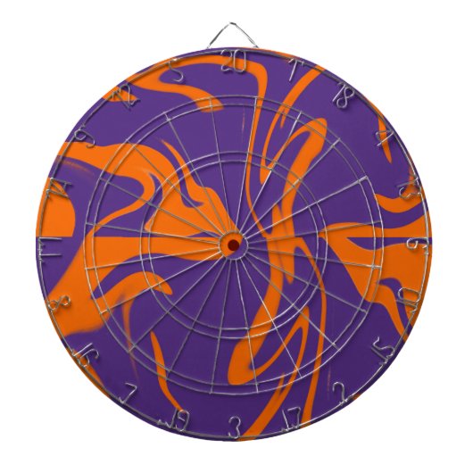 Retro Motion Oranje & Paars Dartbord (Voorkant)