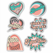 Retro Motivatie Sticker Pack (Voorkant)