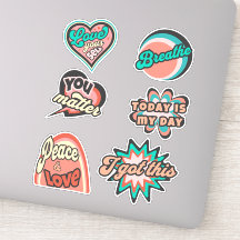 Retro Motivatie Sticker Pack