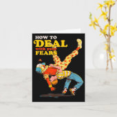 Retro Motivation Quote How To With Your Fears Funn Kaart (Gele Bloem)