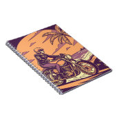 Retro motoravontuur – Tropisch strand Notitieboek (Rechterzijde)