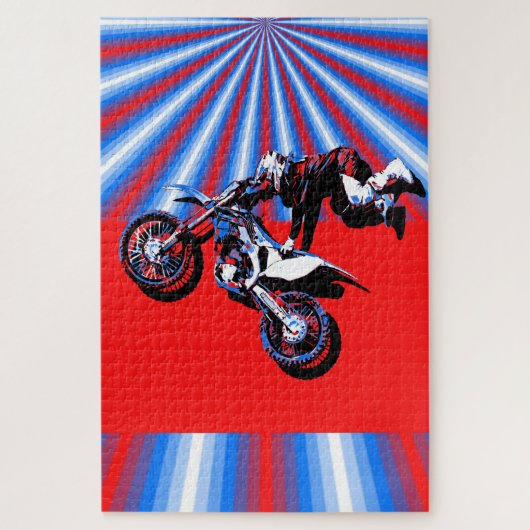 Retro Motorcross Rider Design Legpuzzel (Verticaal)