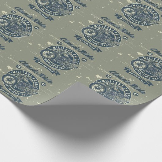 Retro  Motorcycle Cadeaupapier (Hoek)