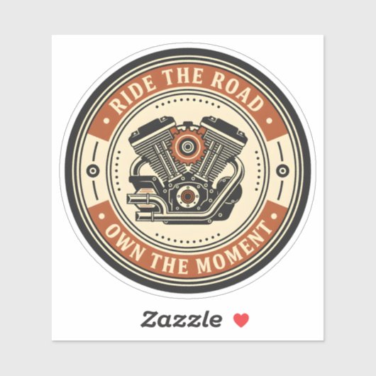 Retro Motorcycle Engine Badge Style Sticker (Vel)