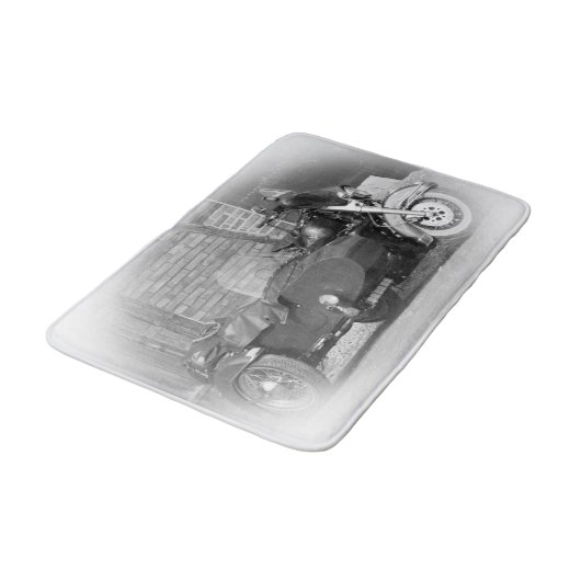 retro motorcycle sidecar bath mat (Gekanteld)