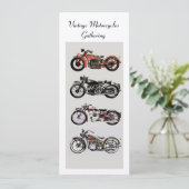 RETRO MOTORCYCLUS PARTIJ, Gold White Red Black Kaart (Staand voorkant)