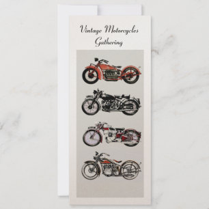 RETRO MOTORCYCLUS PARTIJ, Gold White Red Black Kaart