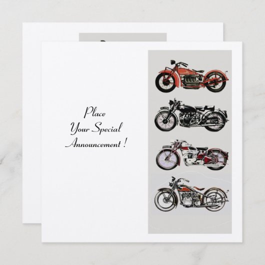 RETRO MOTORCYCLUS PARTIJ, Gold White Red Black Kaart (Voorkant / Achterkant)