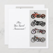 RETRO MOTORCYCLUS PARTIJ Red Black White Champagne Kaart (Voorkant / Achterkant)