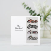 RETRO MOTORCYCLUS PARTIJ Red Black White Champagne Kaart (Staand voorkant)