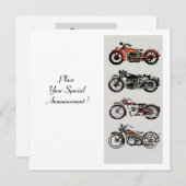 RETRO MOTORCYCLUS PARTIJ Red Black White Champagne Kaart (Voorkant / Achterkant)