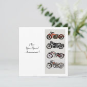 RETRO MOTORCYCLUS PARTIJ Red Black White Champagne Kaart (Staand voorkant)